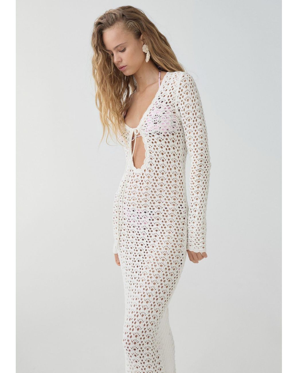 Mango crochet dress outlet