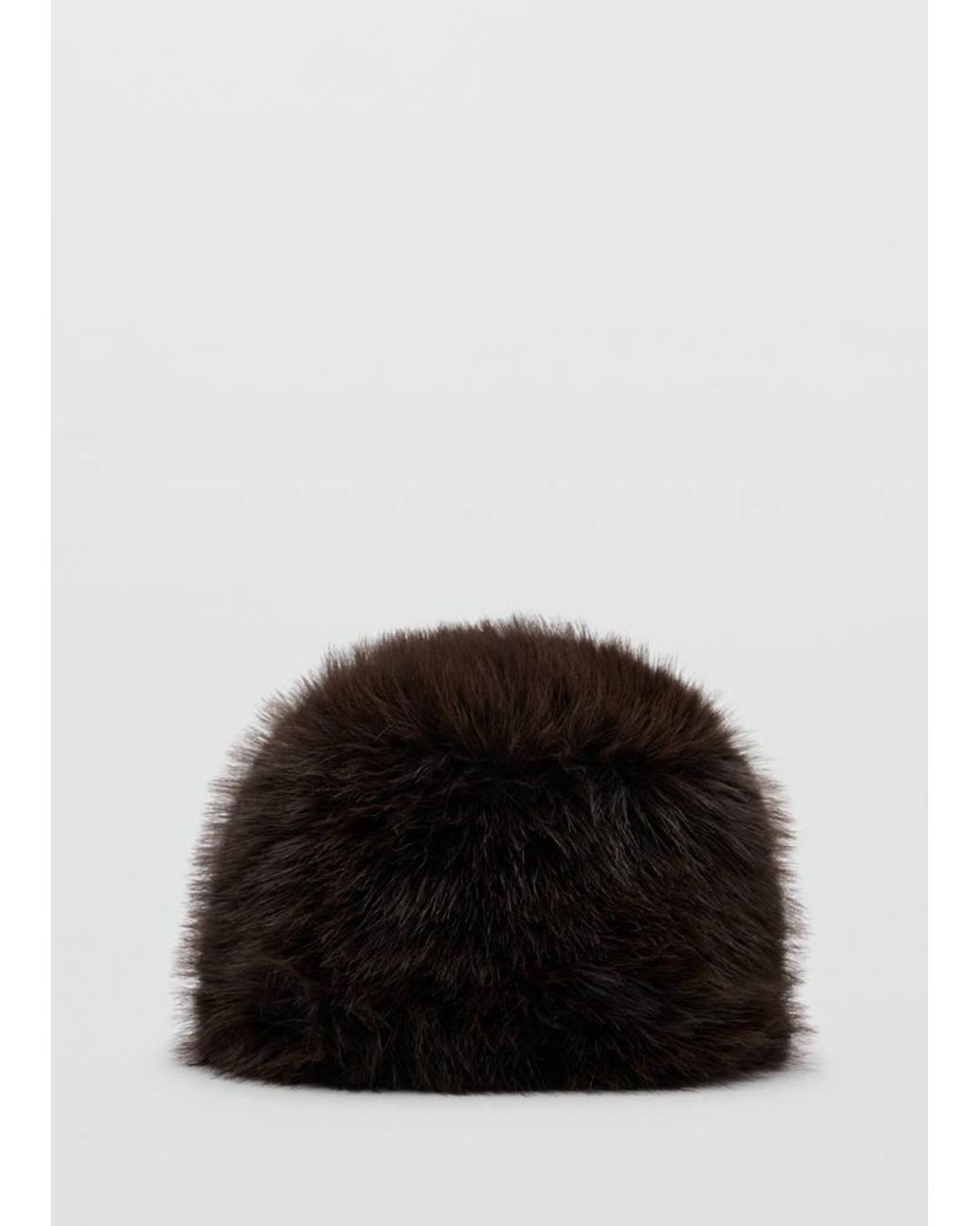 Mango Black Faux Fur Hat