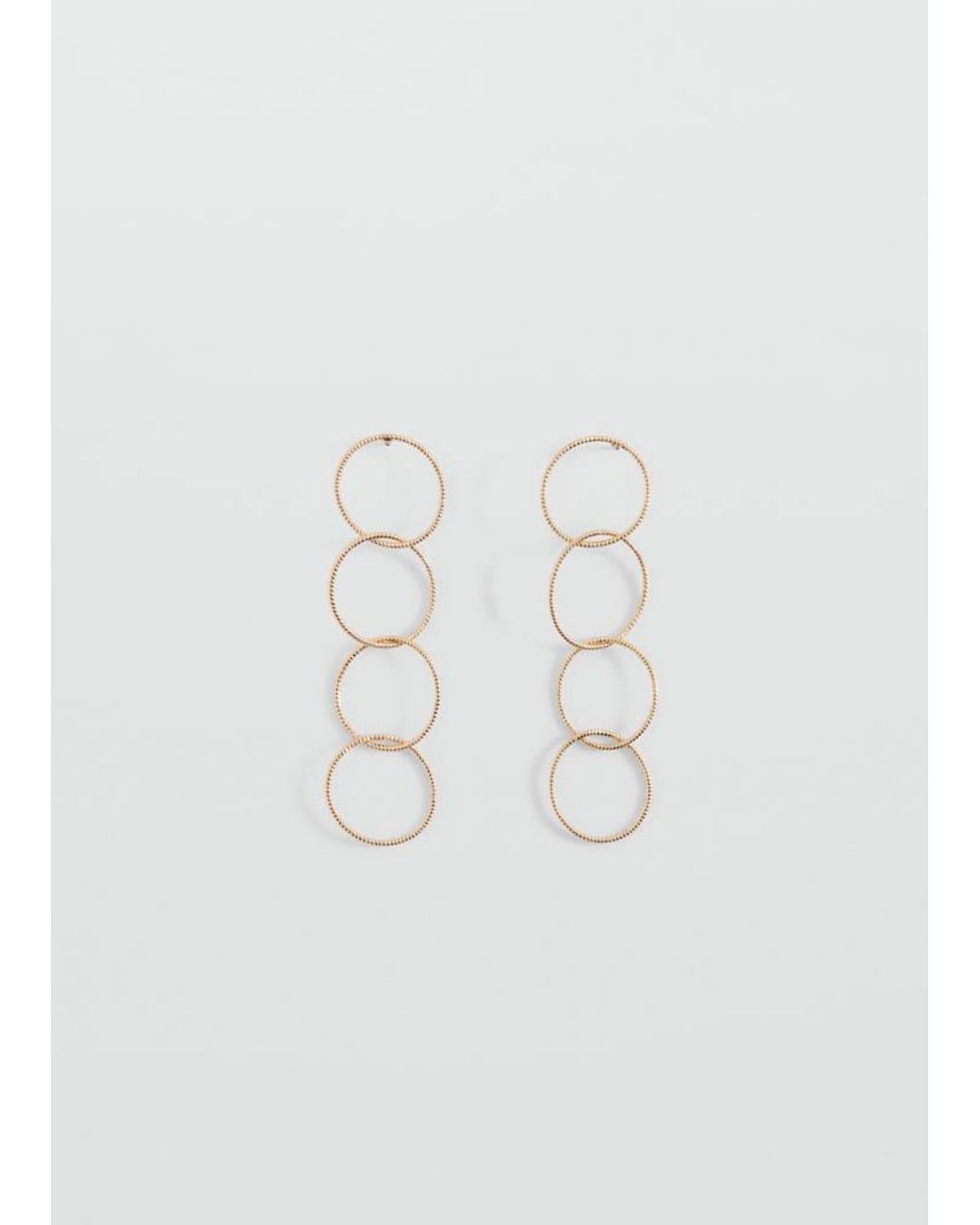 MANGO TEEN White Intertwined Hoop Earrings