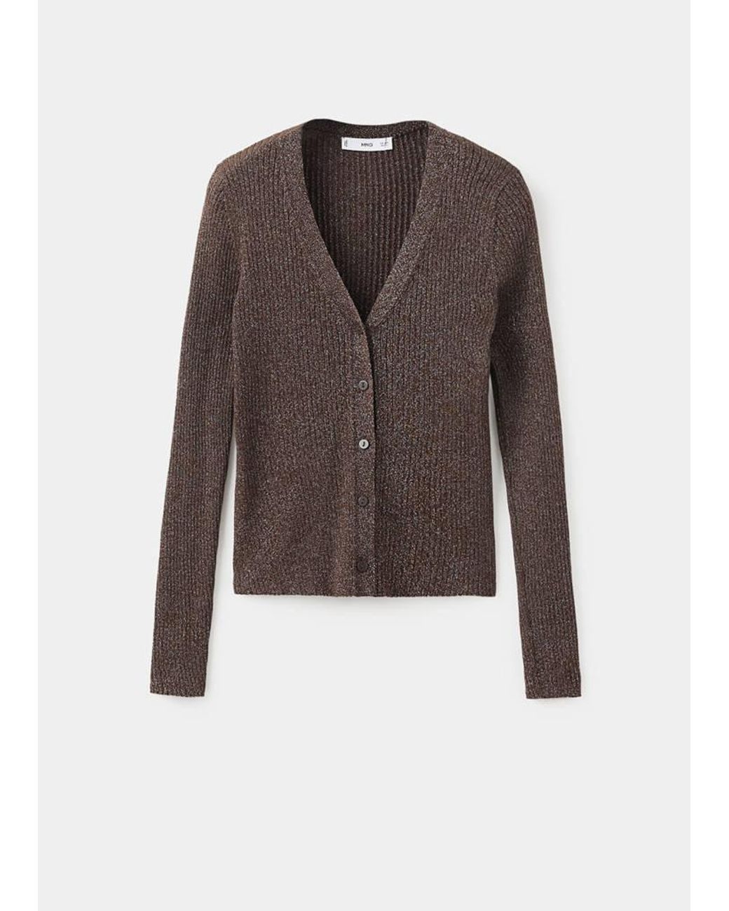 Mango White Ribbed Knitted Cardigan