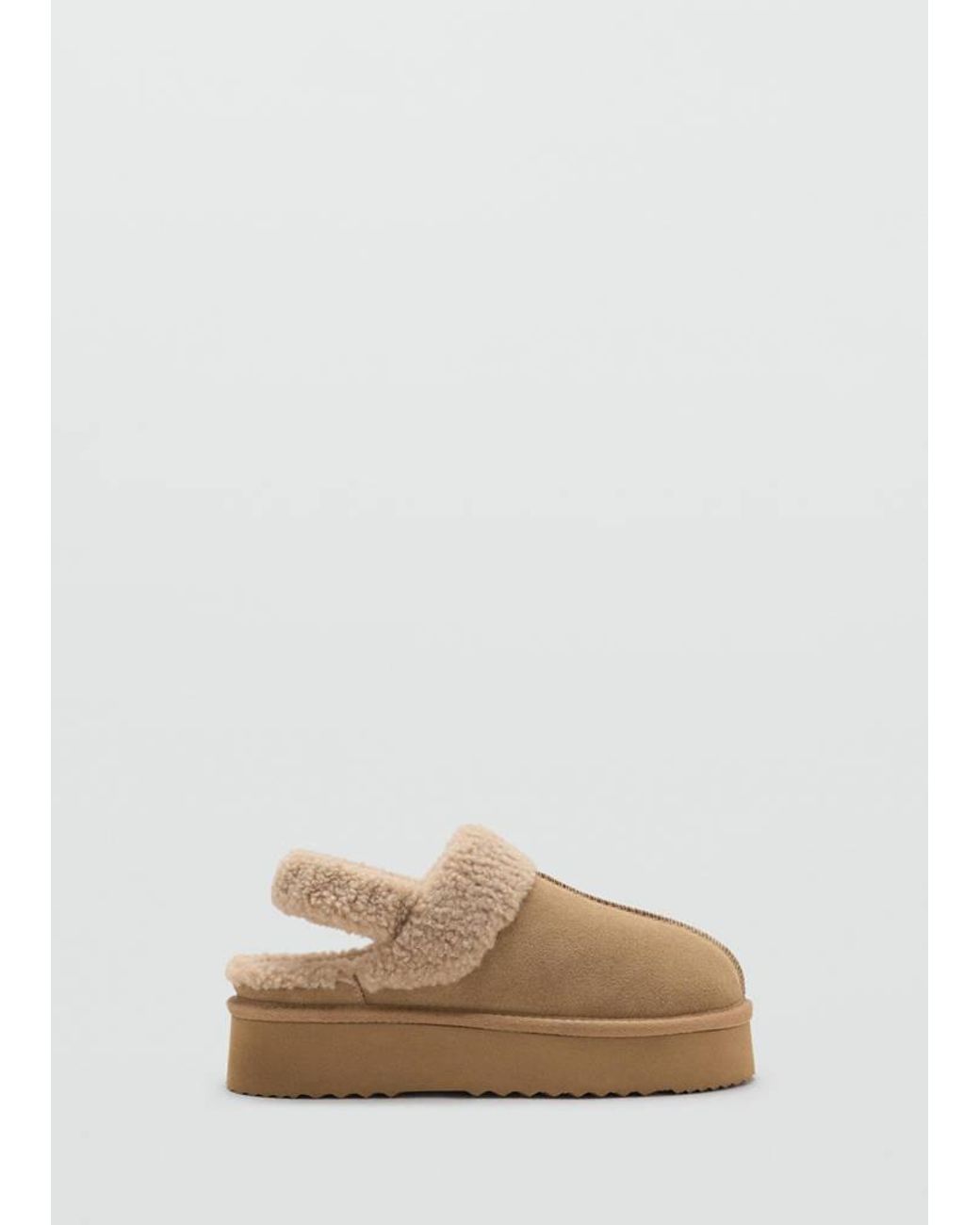 MANGO TEEN Natural Suede And Sheepskin Shoe