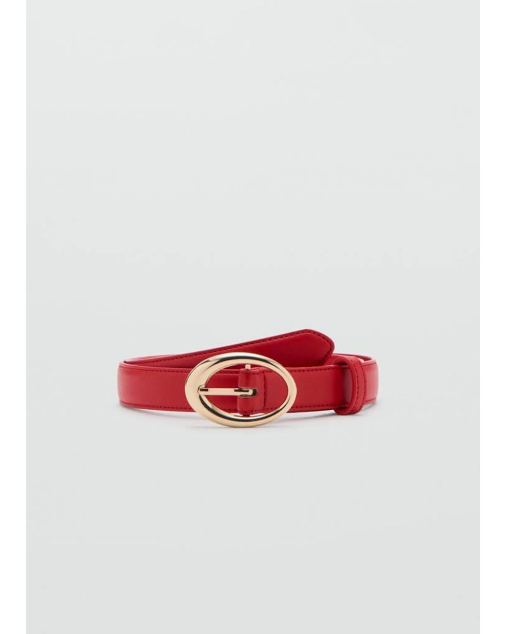 Mango Red Oval Buckle Belt