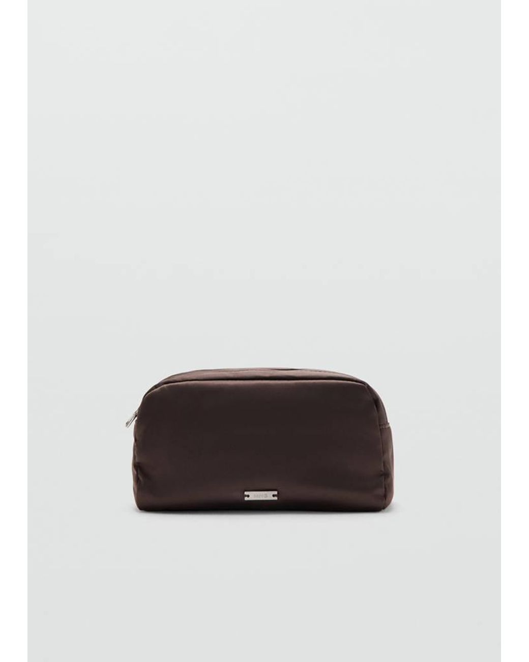 Mango Brown Satin Double-Pocket Vanity Bag