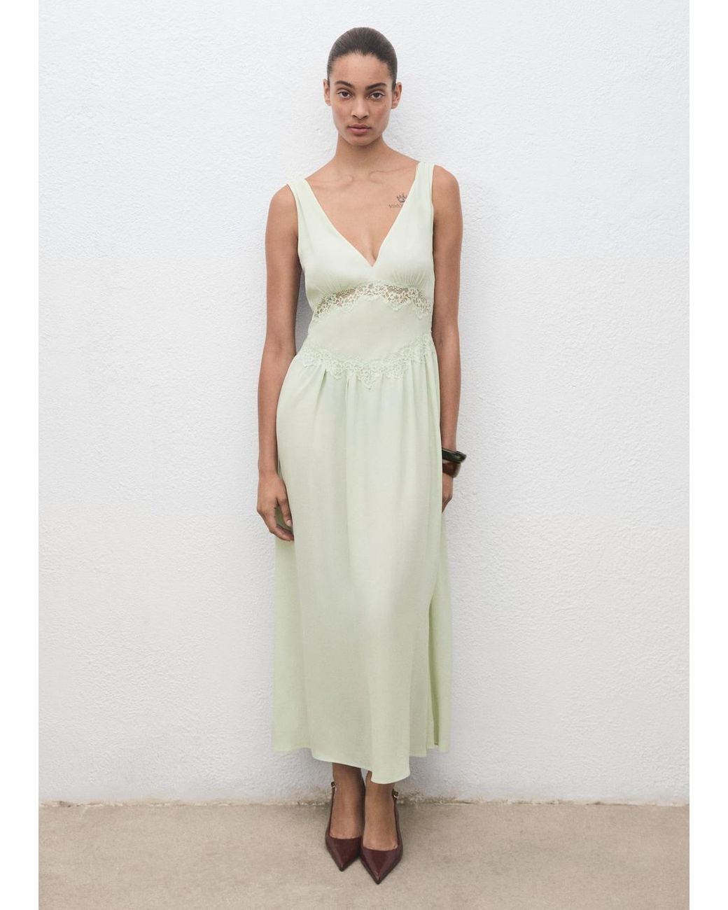 mango lace cami dress Lace camisole dress