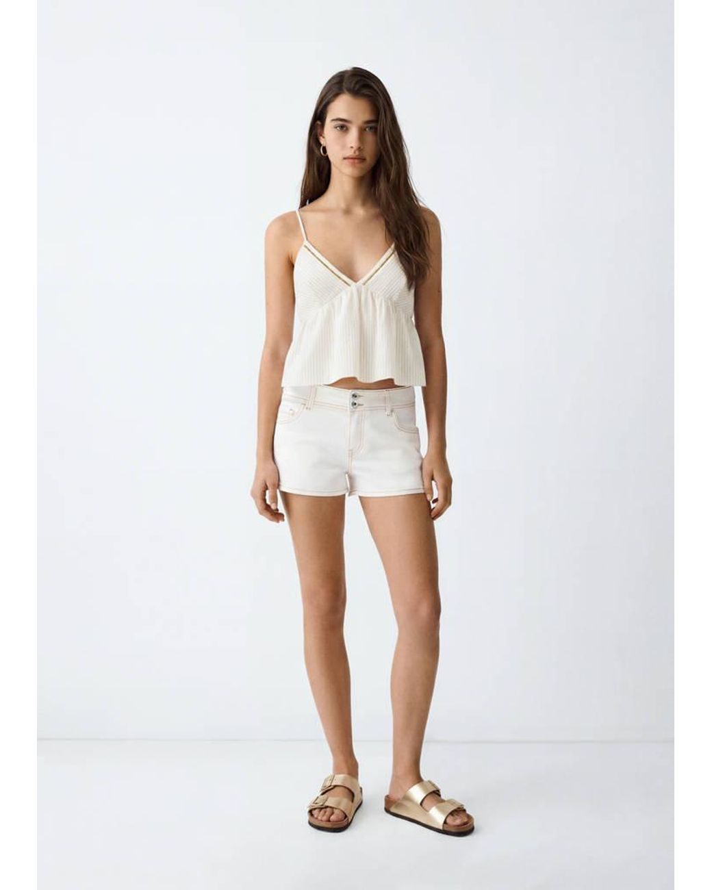 MANGO TEEN White Top With Embroidered Details