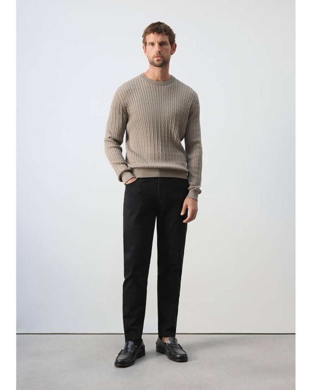 Mango Gray Slim Fit Ultra Soft Touch Patrick Jeans for men