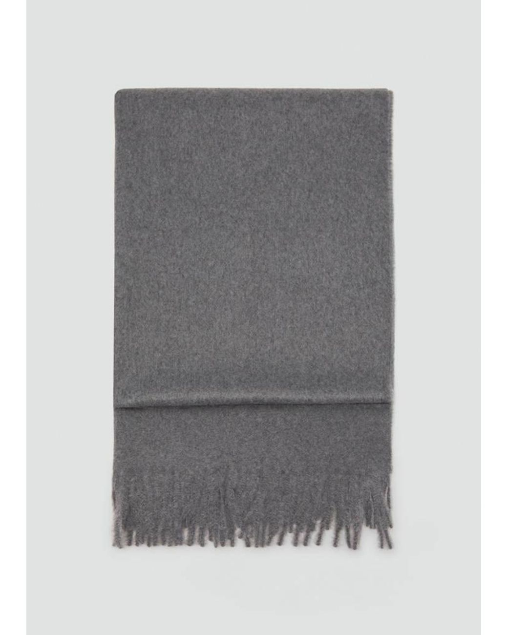 Mango Gray Fringed Edge Scarf