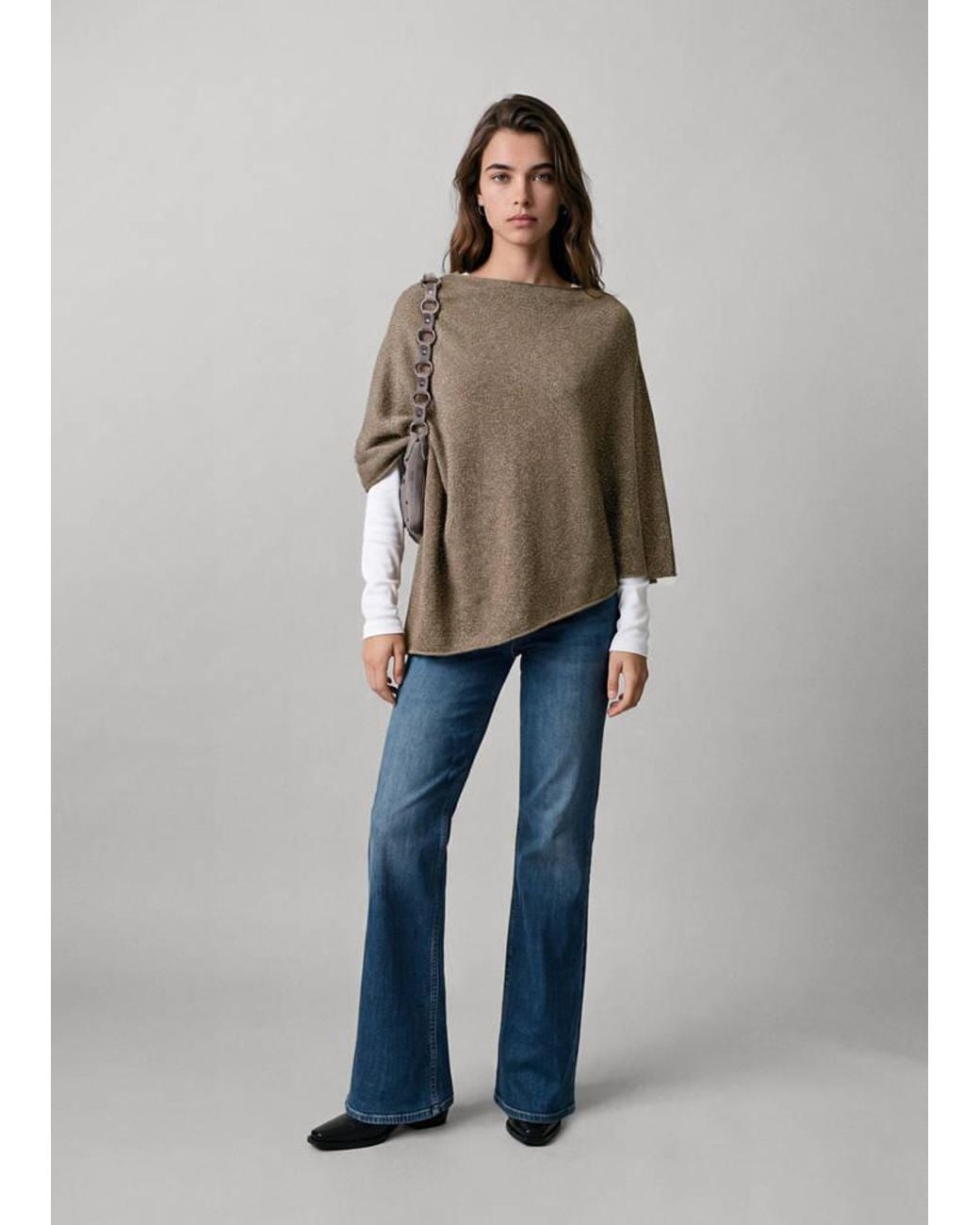 MANGO TEEN Blue Asymmetric Cape-Style Jumper