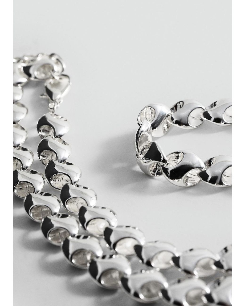 Mango Link Chain Necklace in Metallic | Lyst