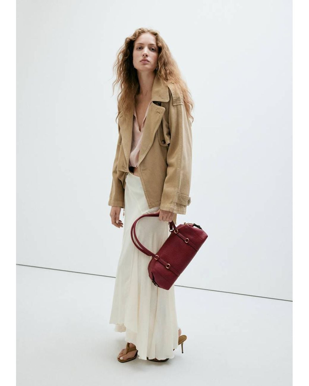 Mango Red Faux-Leather Shoulder Bag