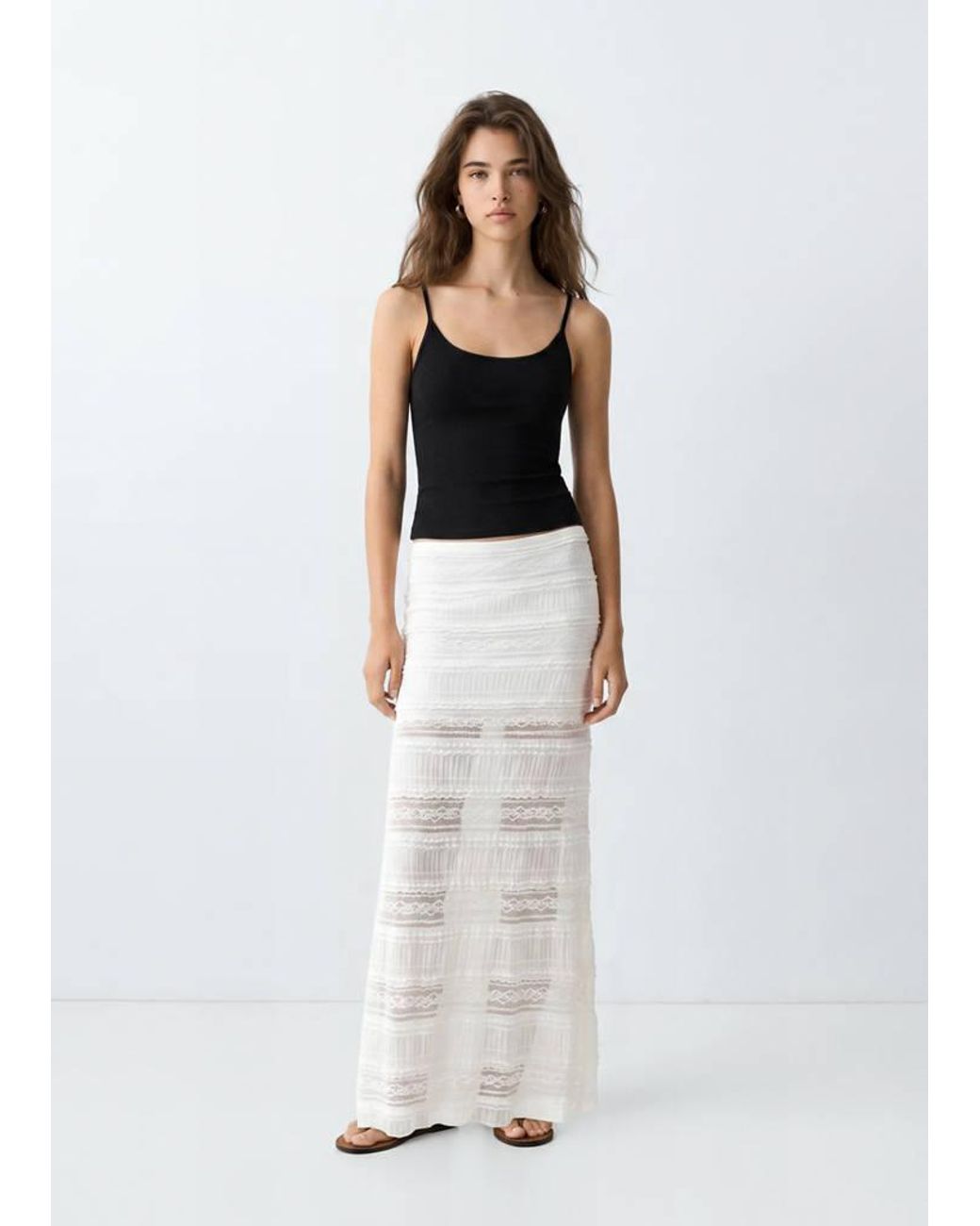 MANGO TEEN White Fitted Top With Thin Straps