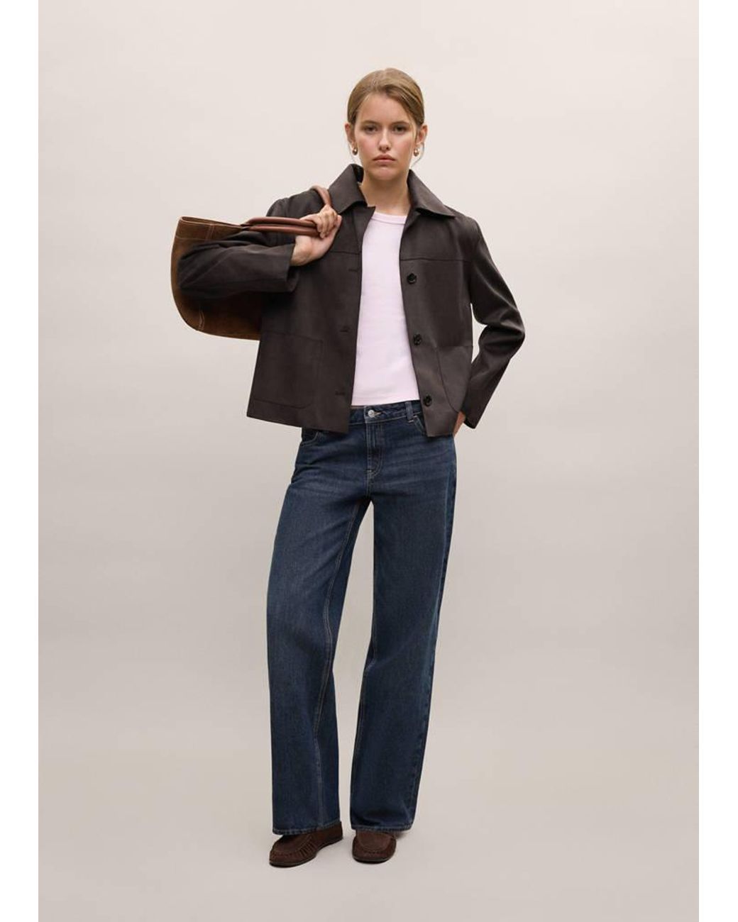 MANGO TEEN Brown Suede Effect Jacket