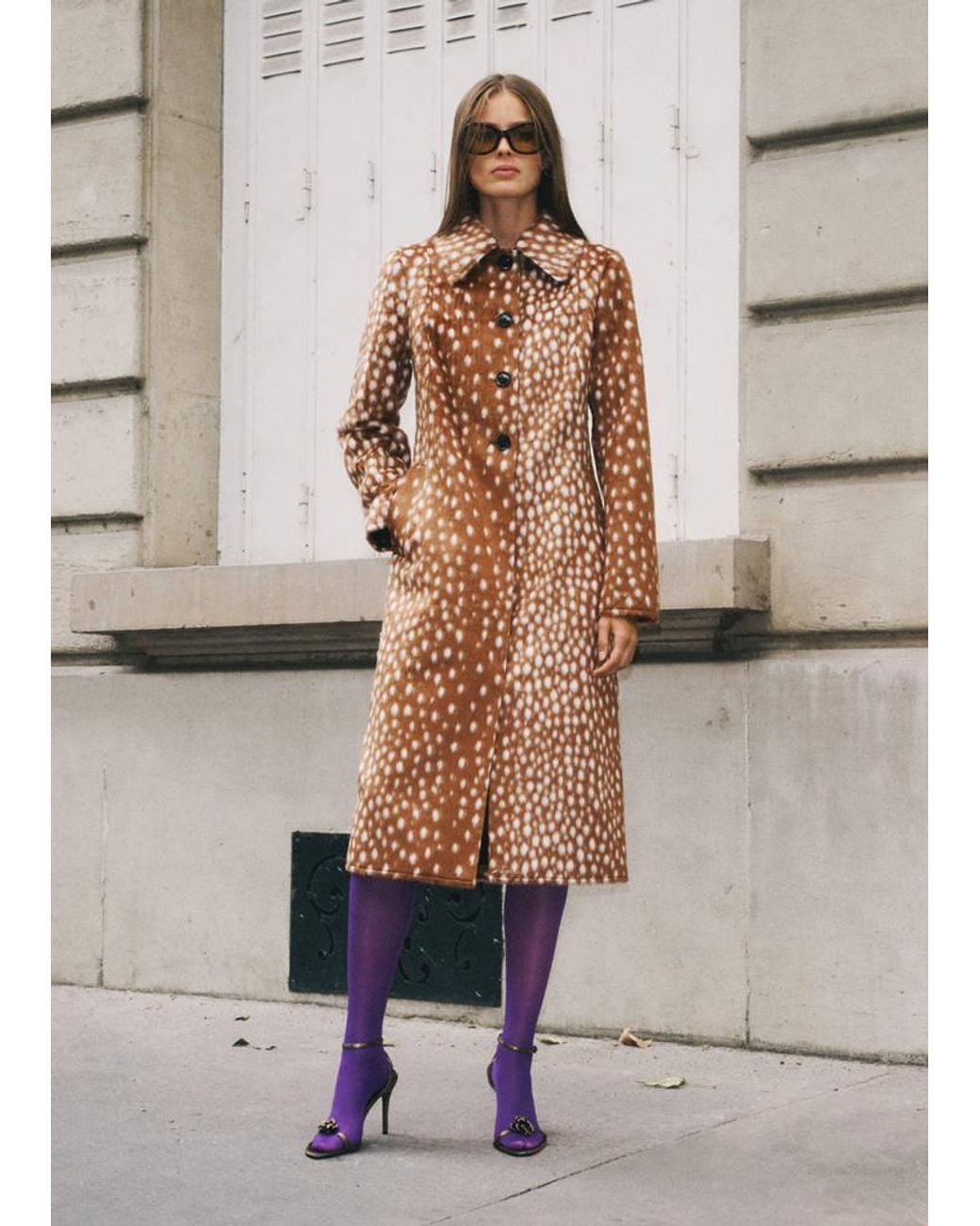 Mango Natural Long Bambi Faux-Fur Coat