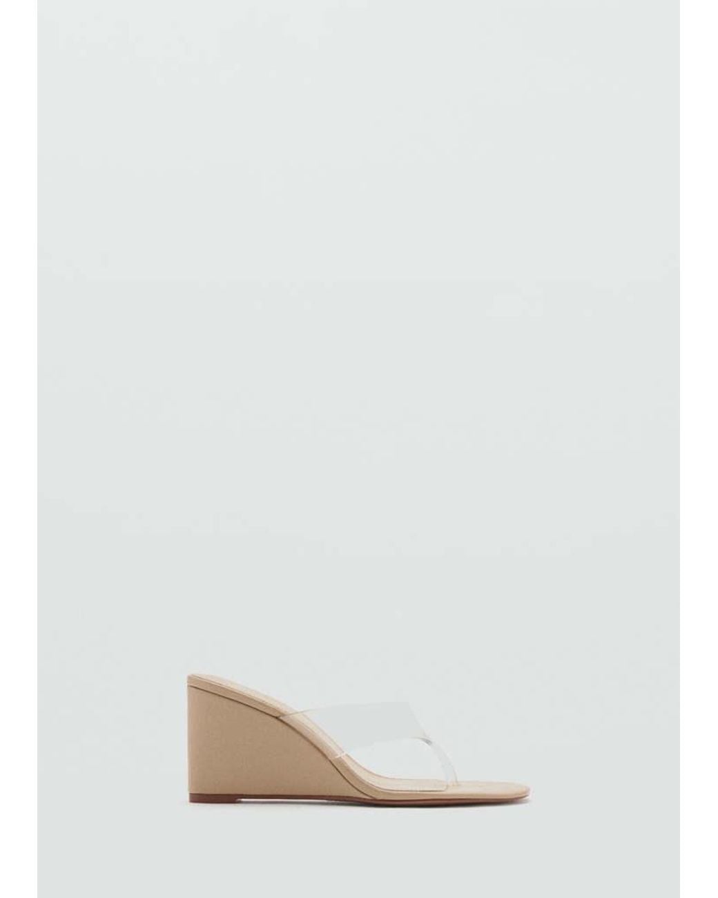 Mango Gray Vinyl Strap Wedge Sandal