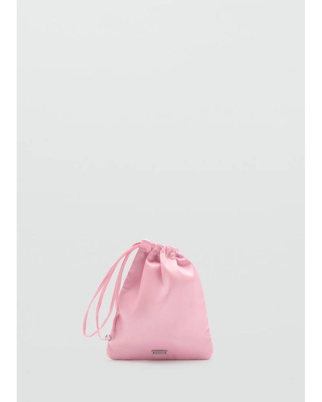 Mango Pink Ruched Satin Pouch