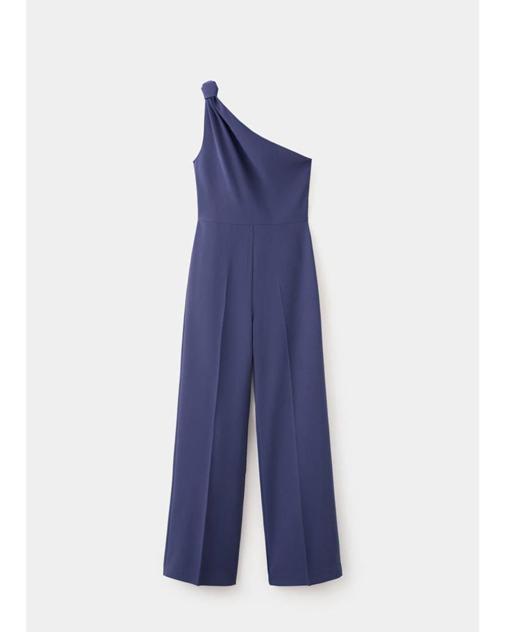 Mango Blue Long Jumpsuit With Knot