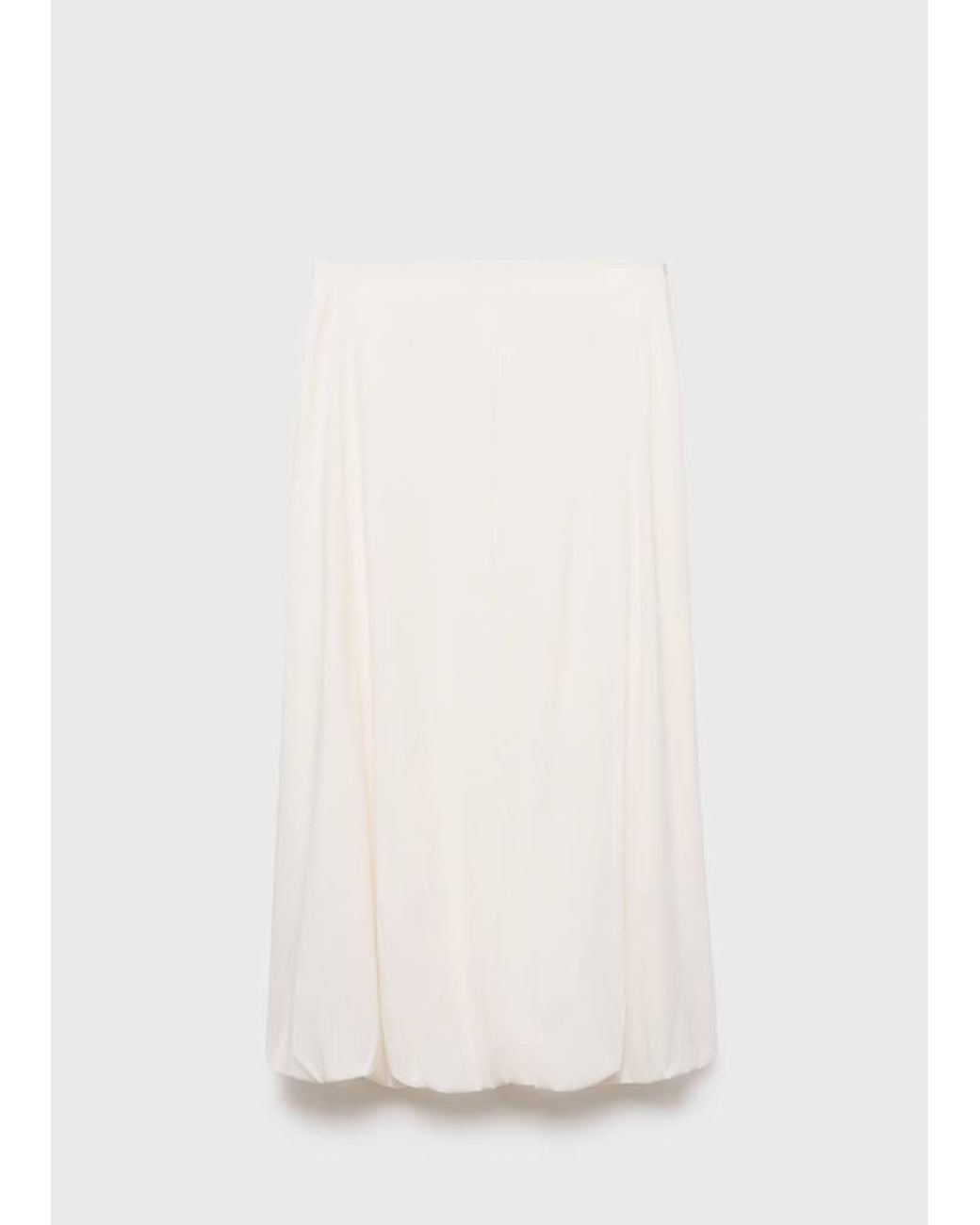 Mango White Long Balloon Skirt