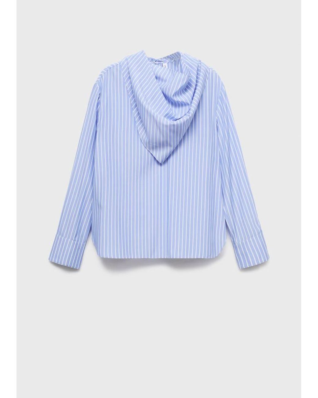 Mango Blue Striped Blouse With Handkerchief