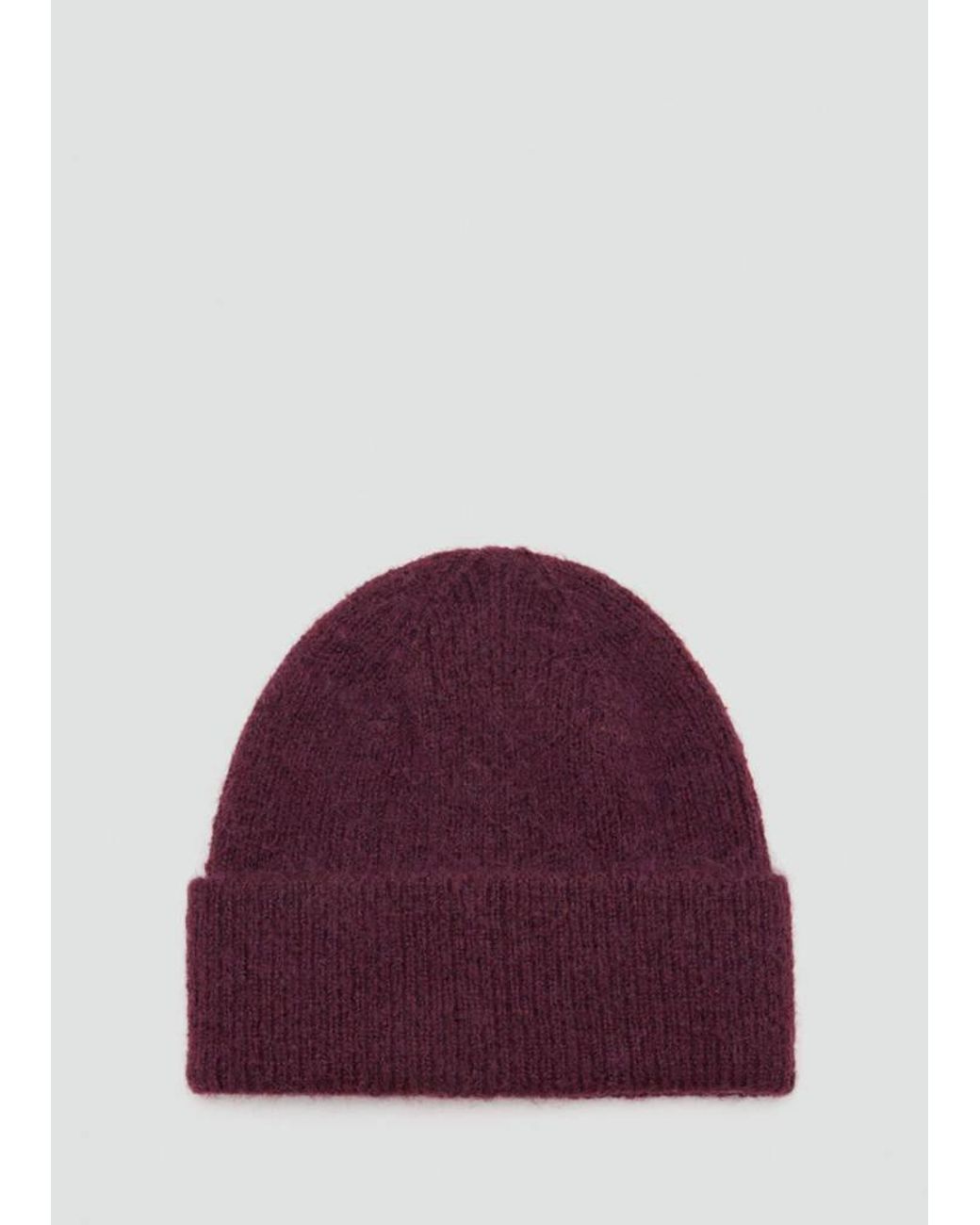 Mango Purple Rib-Knit Cap