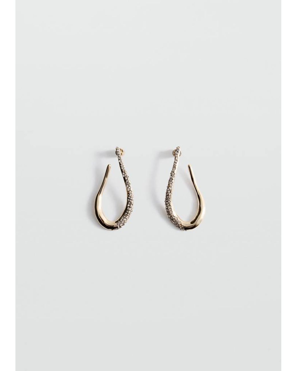 Mango Blue Sparkled Hoop Earrings