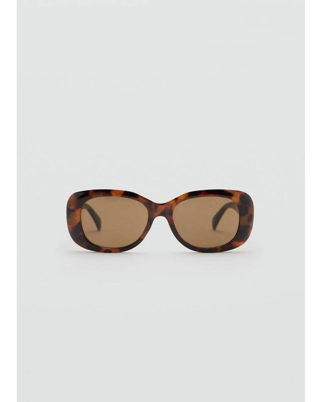 Mango Brown Rectangular-Frame Sunglasses