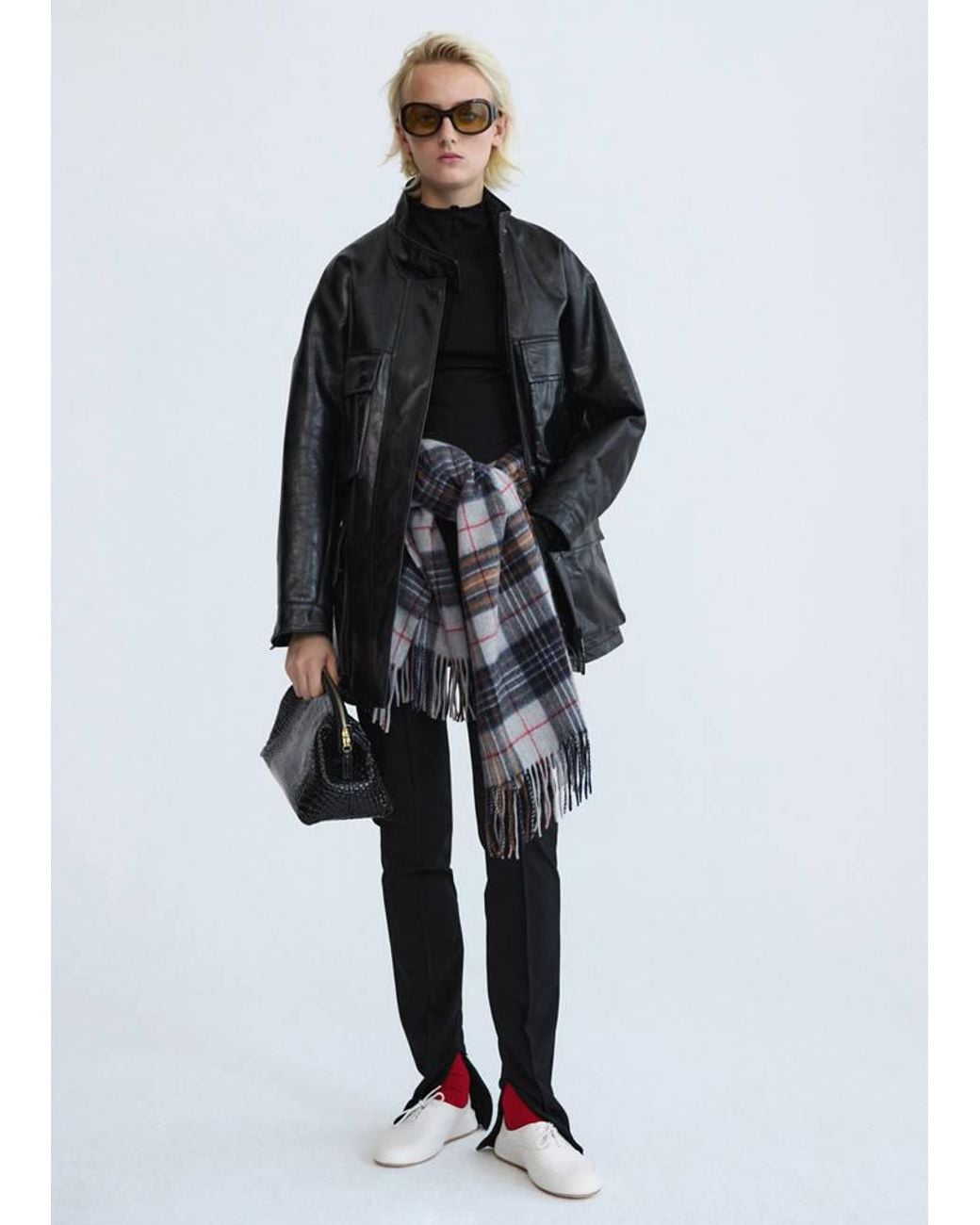 Mango Black Wool Trousers With Slits