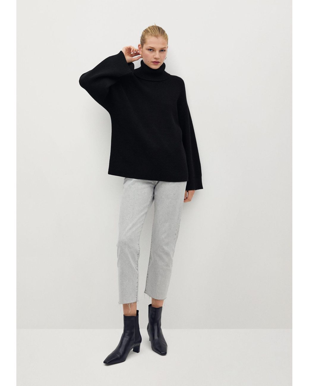mango turtleneck ribbed sweater