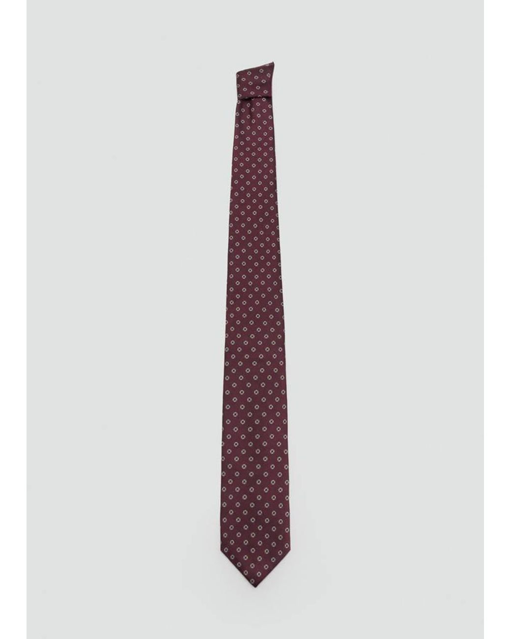 Mango Red Printed Silk Tie for men