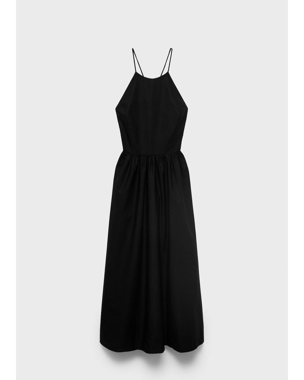 Mango Halter Dress With Crossed Back in Black | Lyst