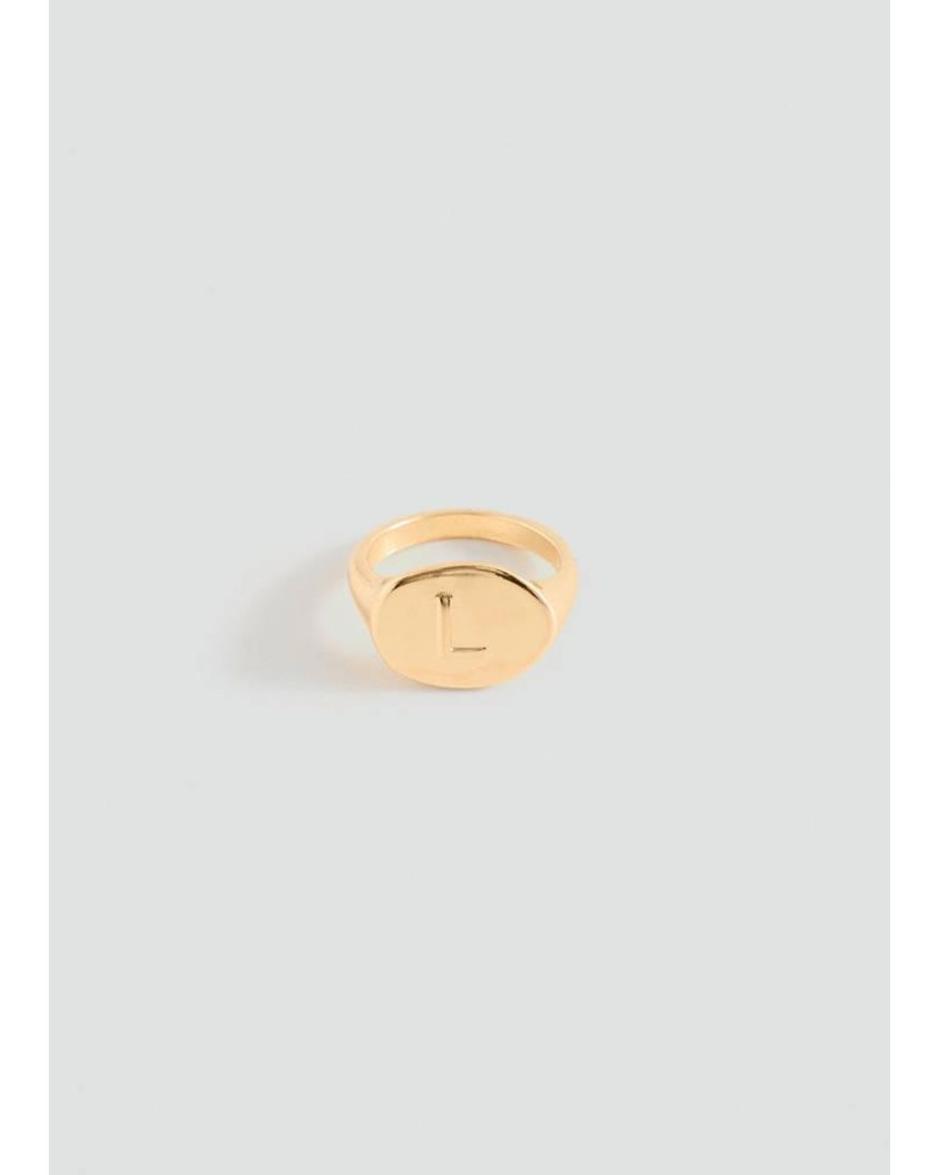 MANGO TEEN White Letter L Signet Ring