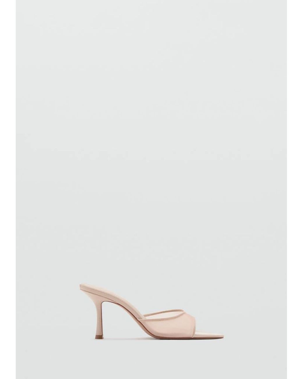 Mango Pink Spitze Sandale Mit Absatz