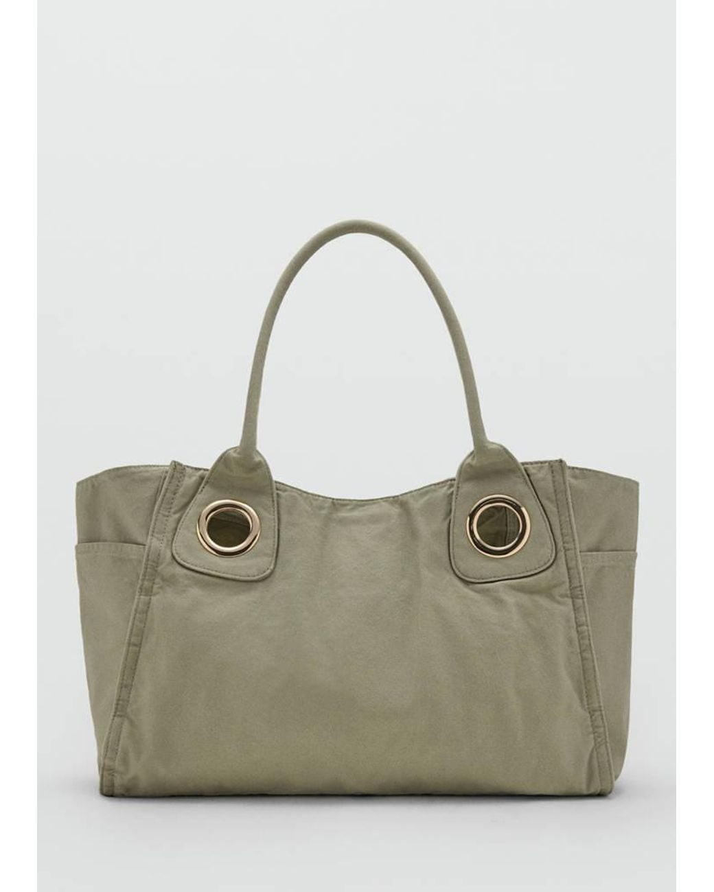 Mango Multicolor Canvas Eyelets Handbag