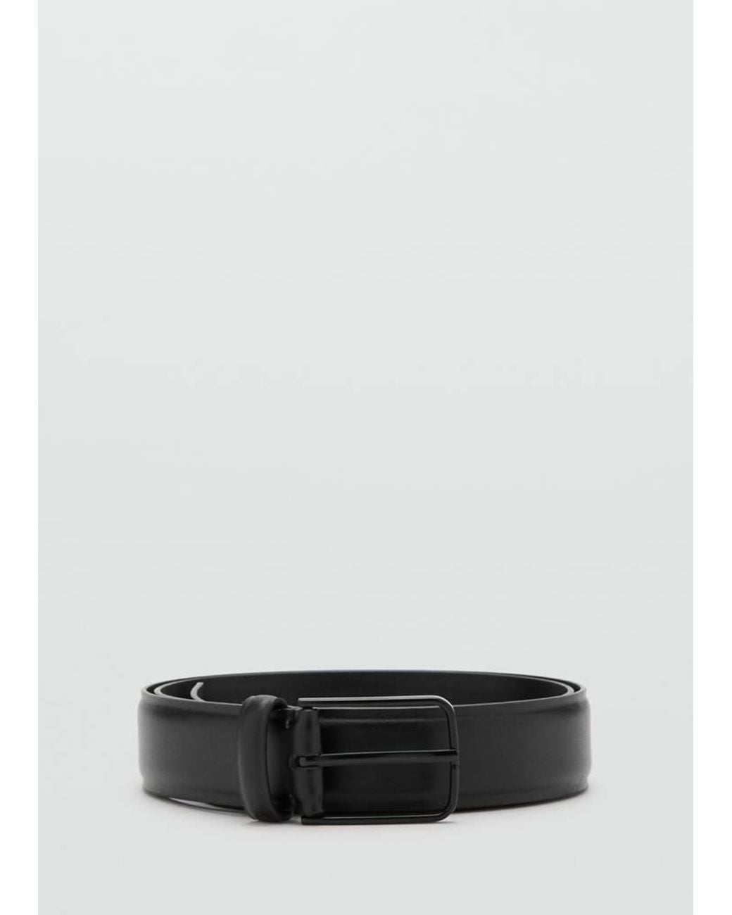 Mango Black 100% Bovine Leather Belt for men