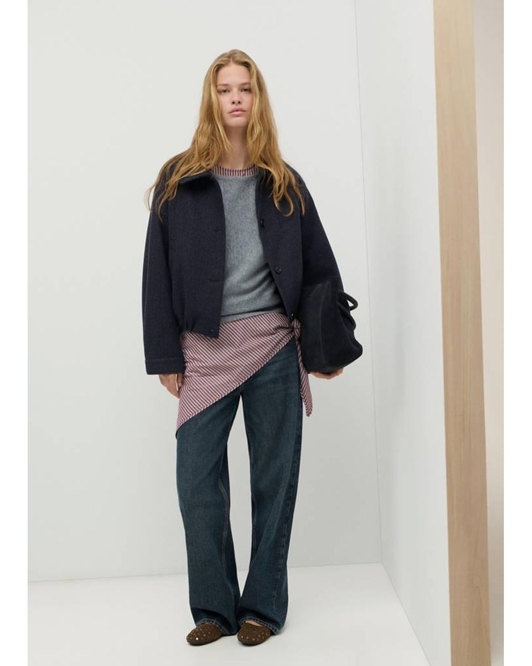 MANGO TEEN Blue Bomber Jacket