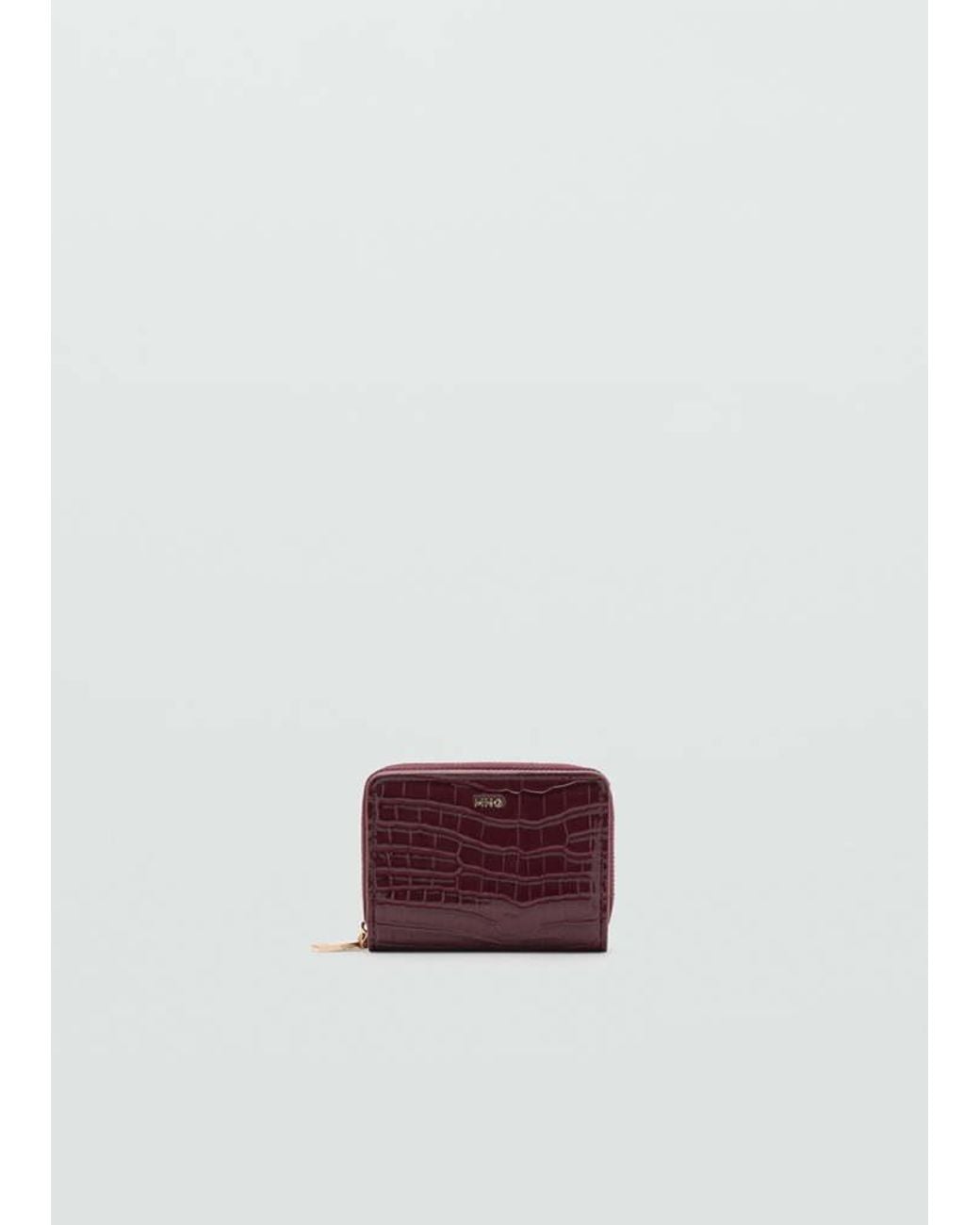 Mango Red Medium Glossy Croc Wallet