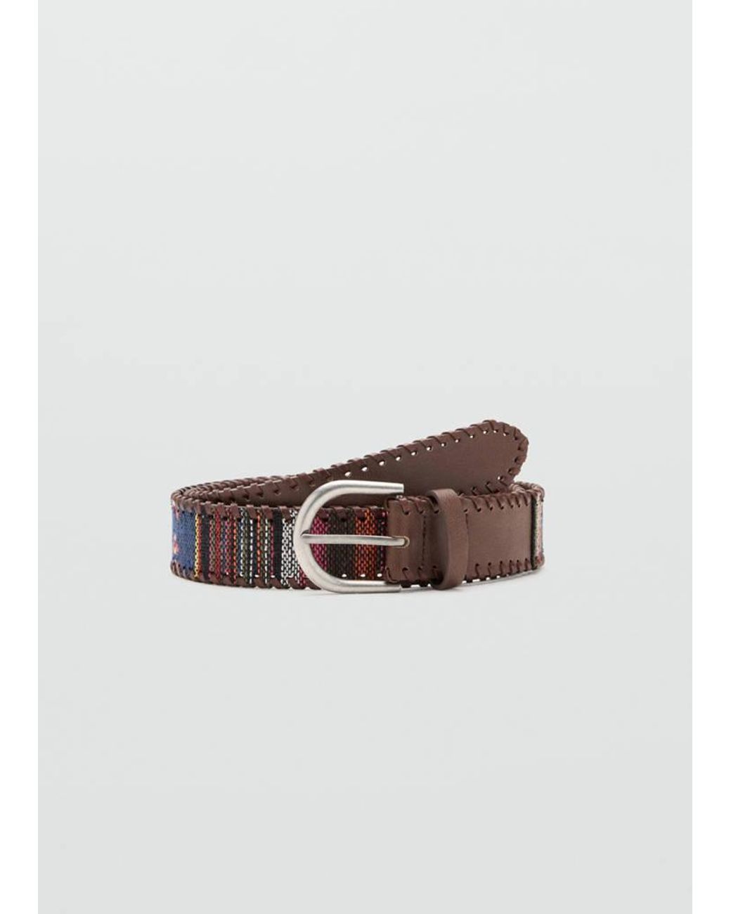 MANGO TEEN Brown Combined Braided Belt for men
