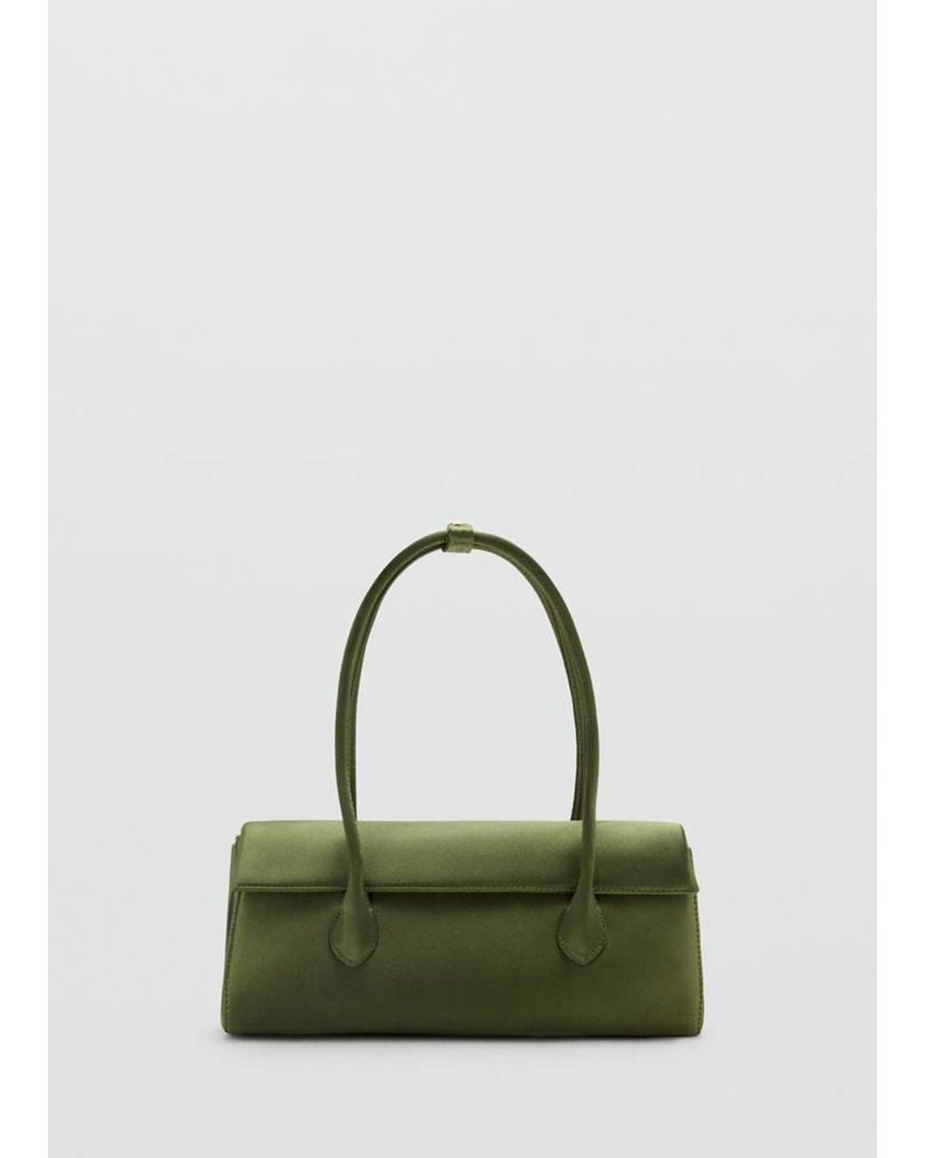 Mango Green Satin Shoulder Bag