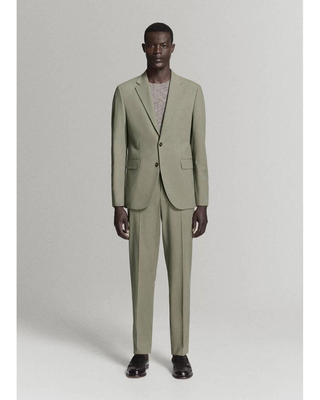 Mango Green Milan Slim-Fit Suit Trousers for men