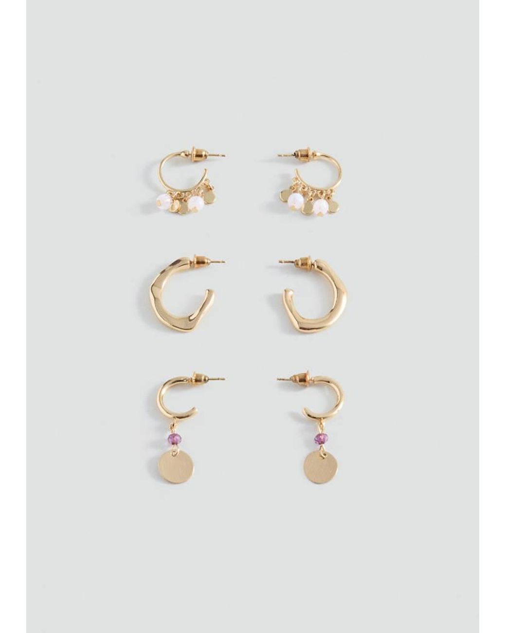 MANGO TEEN White Pack Of 3 Combined Earrings