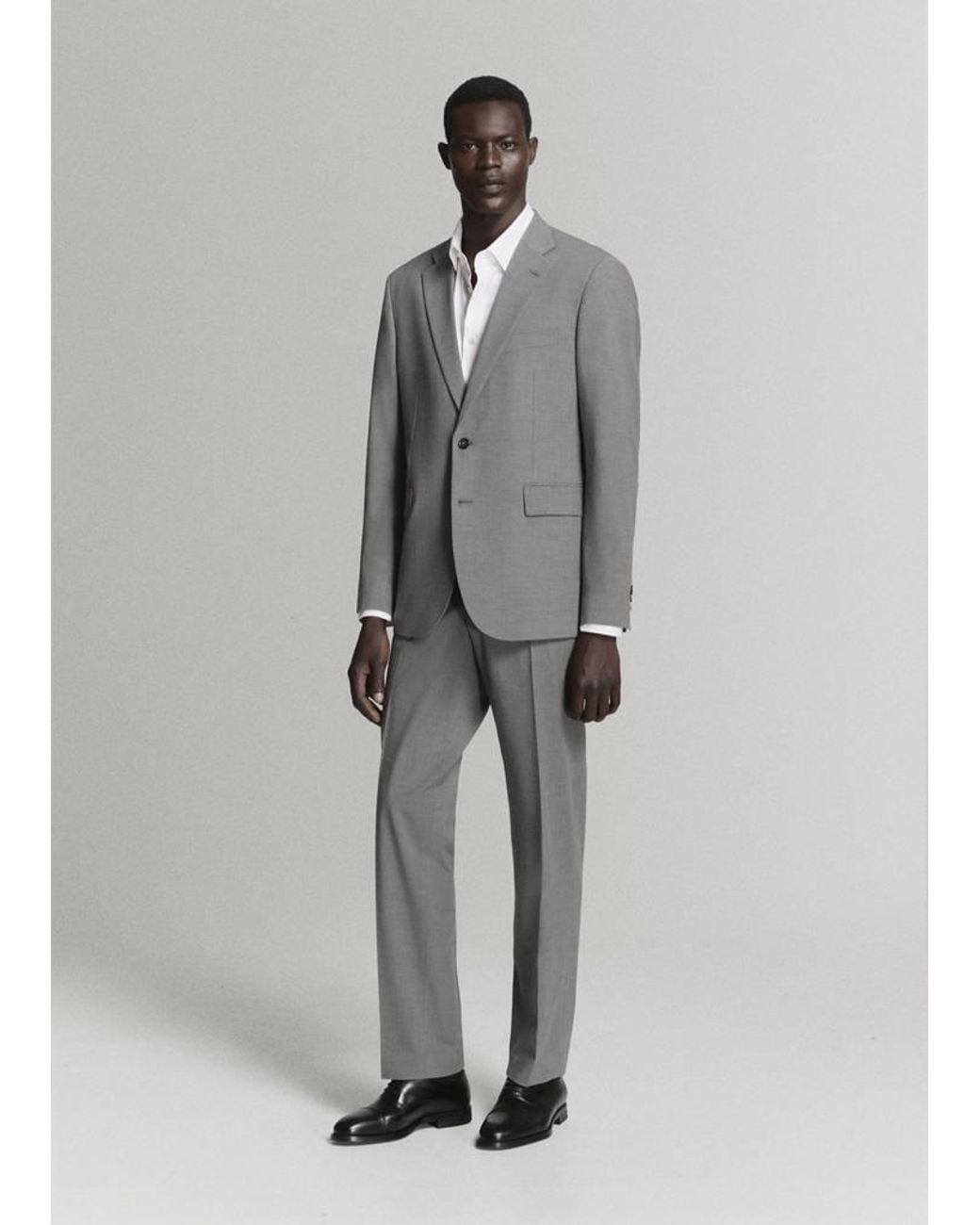 Mango Gray London Regular-Fit Suit Jacket for men