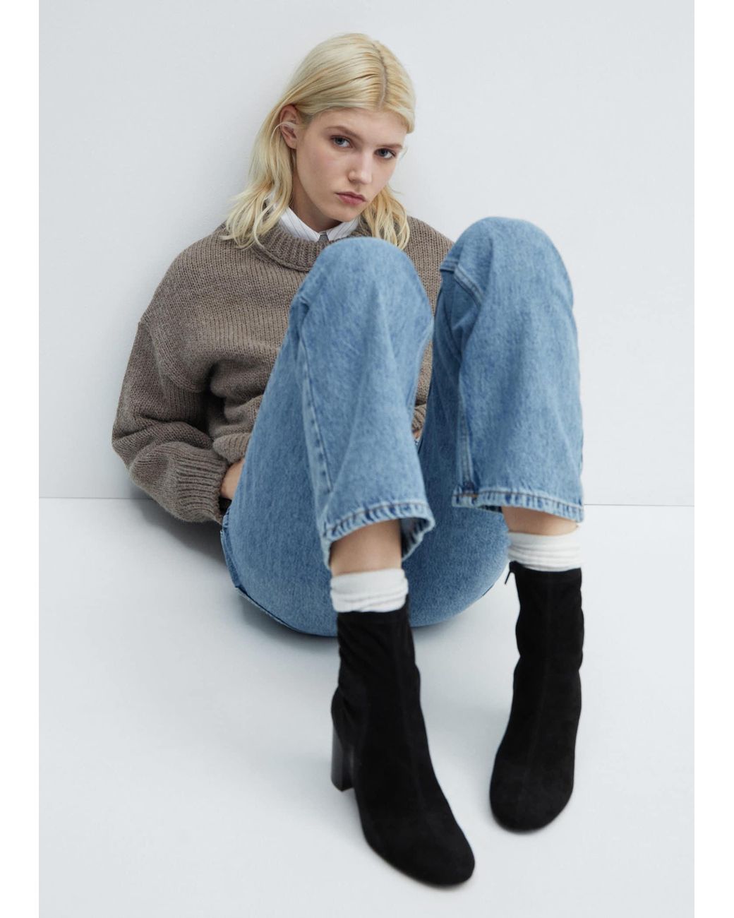 Mango black ankle boots sales