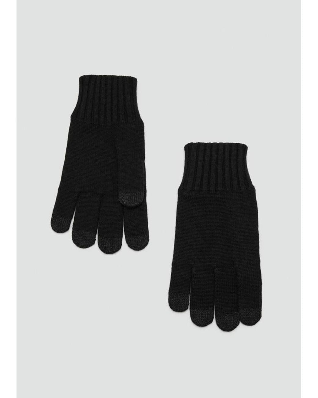 Mango Black Knitted Gloves for men