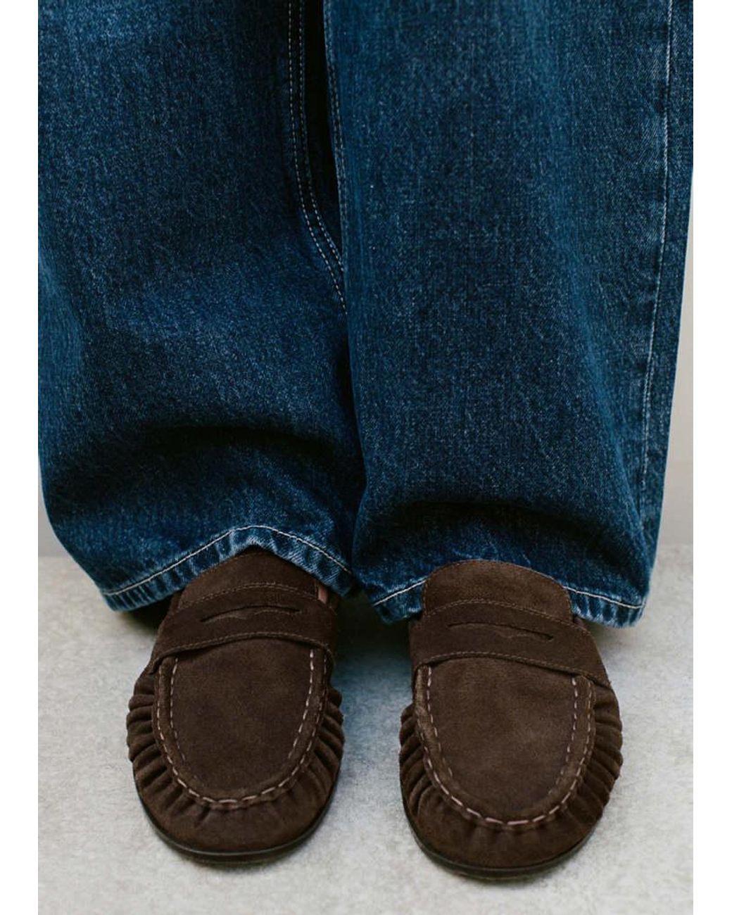 MANGO TEEN Blue Suede Mask Loafer