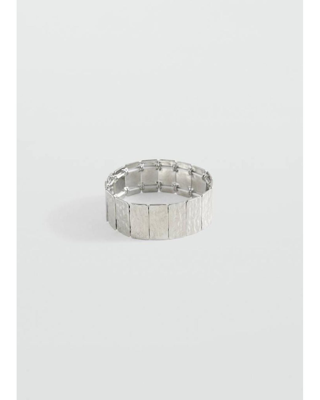 MANGO TEEN White Metal-Textured Bracelet