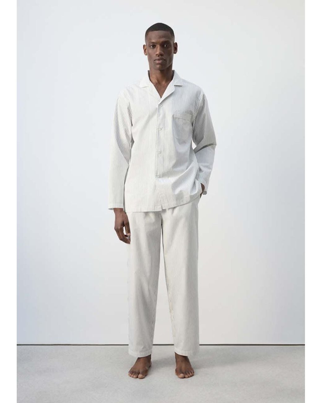 Mango Gray Striped Pyjama Pack for men