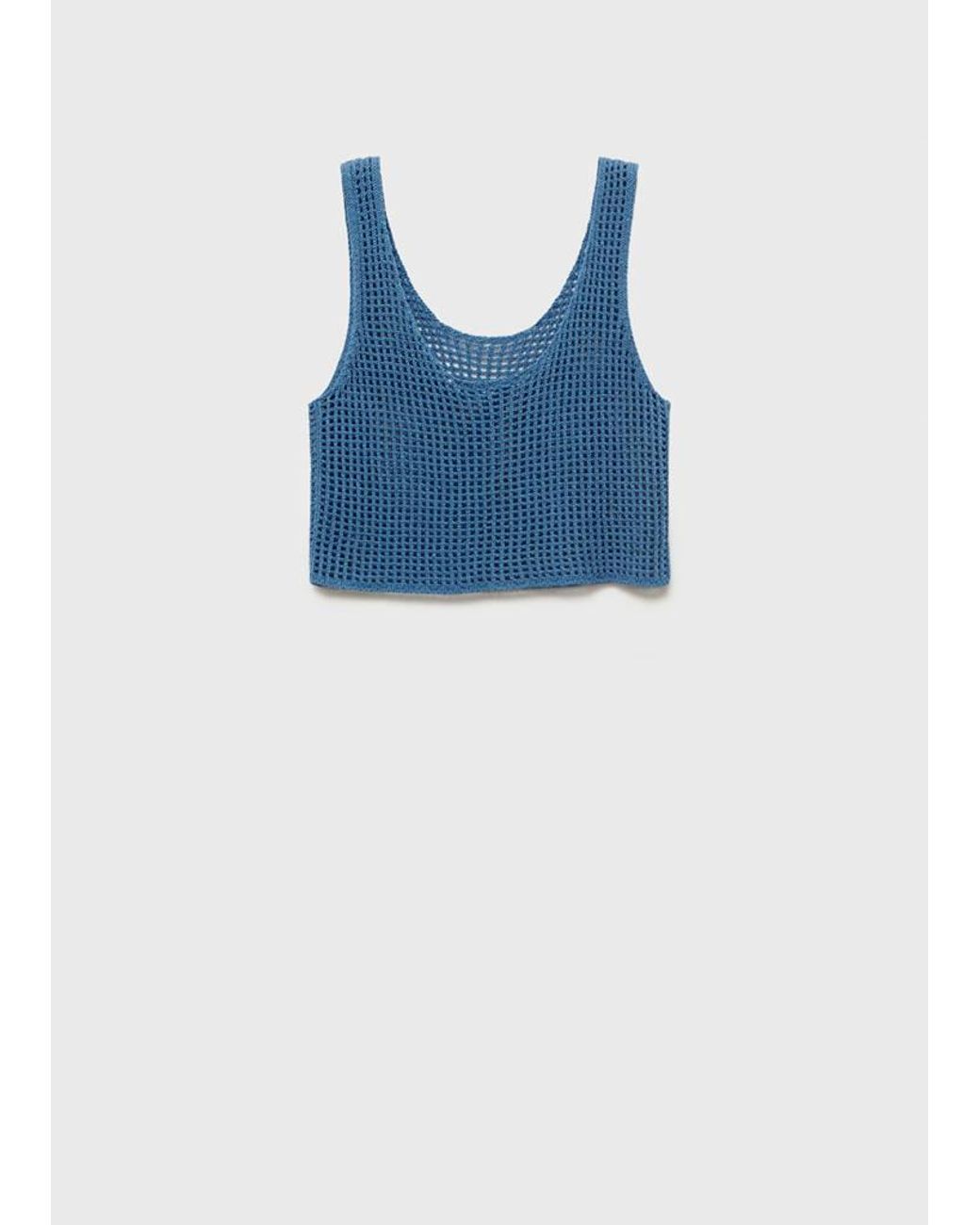Mango Blue Knitted Crop Top