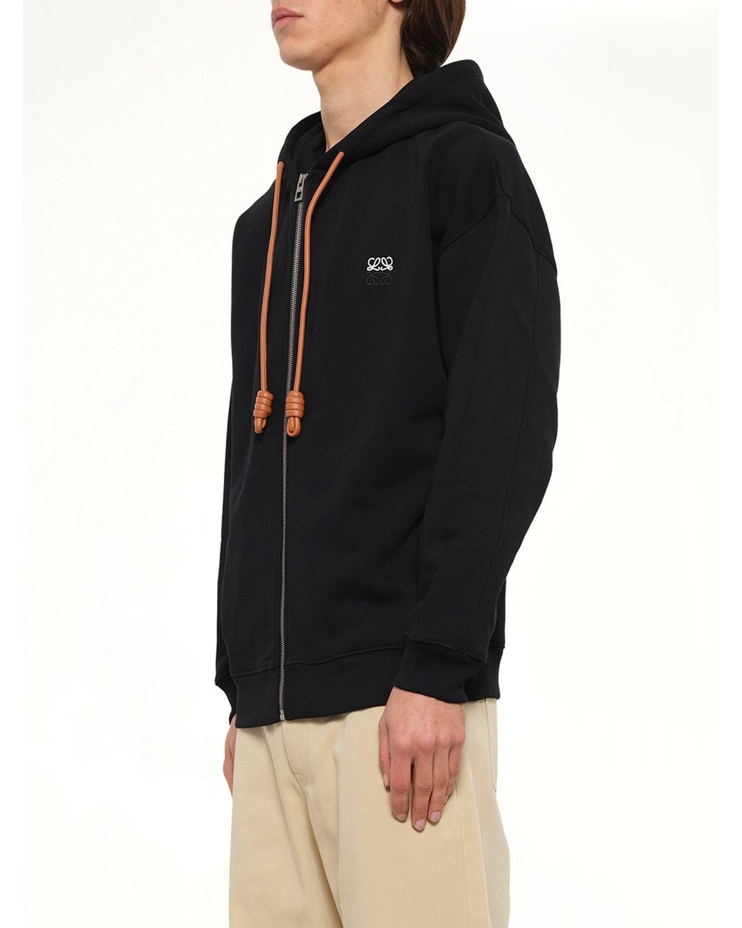 Loewe Black Zip-Up Hoodie for men