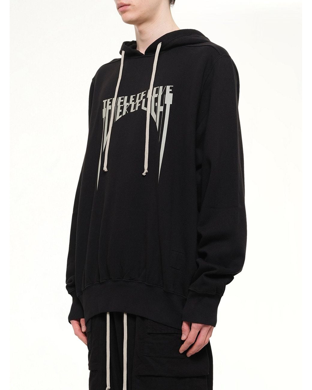 Rick Owens Black Tower Of Light Oversized Hoodie for men
