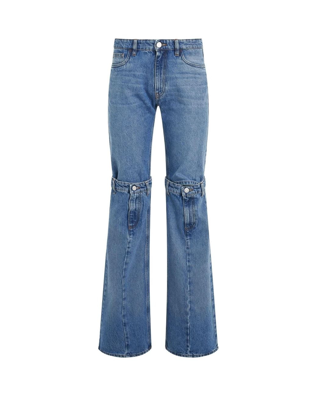Coperni Blue Open Knee Jeans, 100% Cotton, Size: Small