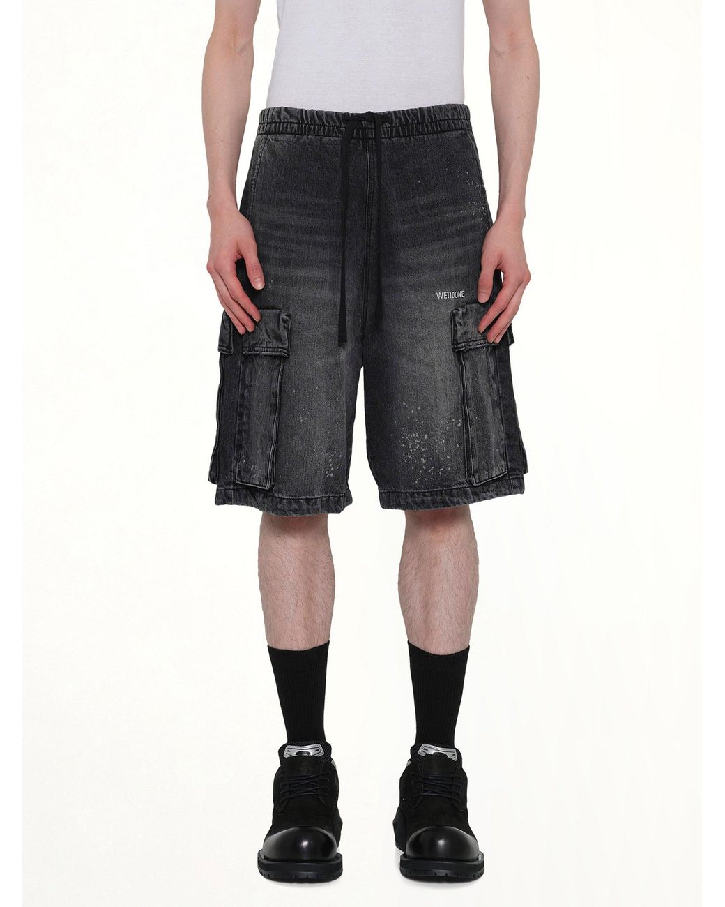 we11done Black Pocket Shorts for men